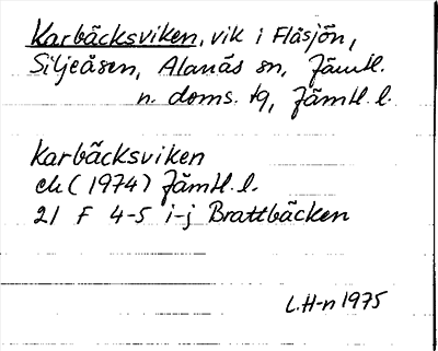 Bild på arkivkortet för arkivposten Karbäcksviken