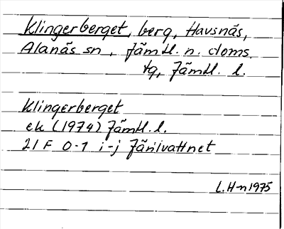 Bild på arkivkortet för arkivposten Klingerberget