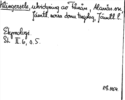 Bild på arkivkortet för arkivposten Klingersele