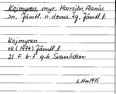 Bild på arkivkortet för arkivposten Kojmyren