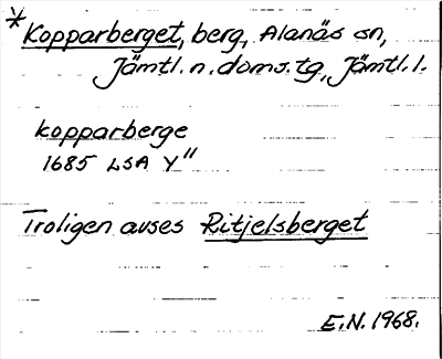 Bild på arkivkortet för arkivposten *Kopparberget