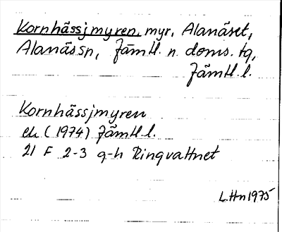 Bild på arkivkortet för arkivposten Kornhässjmyren