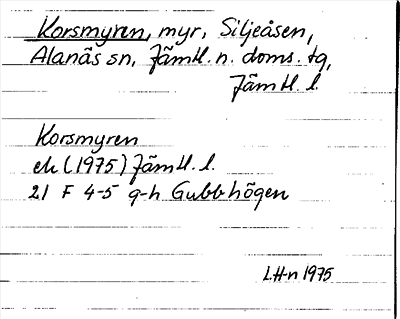 Bild på arkivkortet för arkivposten Korsmyren