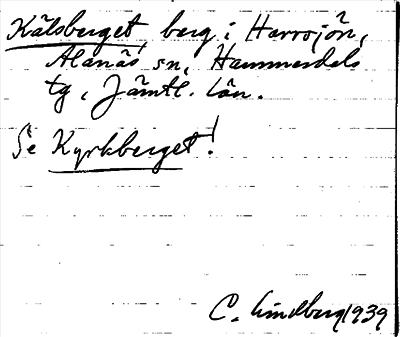 Bild på arkivkortet för arkivposten Kälsberget