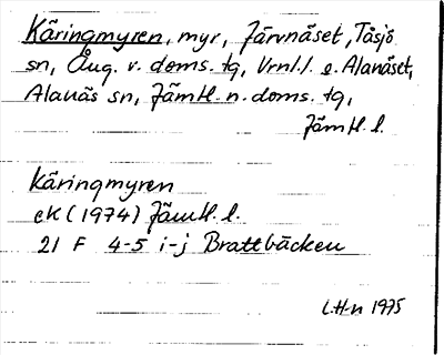 Bild på arkivkortet för arkivposten Käringmyren