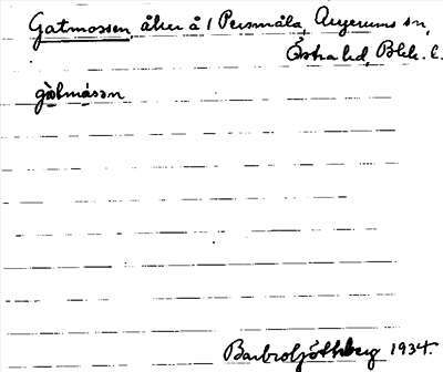 Bild på arkivkortet för arkivposten Gatmossen