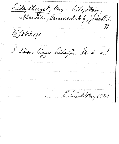 Bild på arkivkortet för arkivposten Lidsjöberget