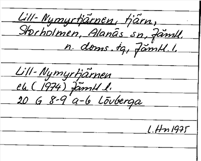 Bild på arkivkortet för arkivposten Lill-Nymyrtjärnen