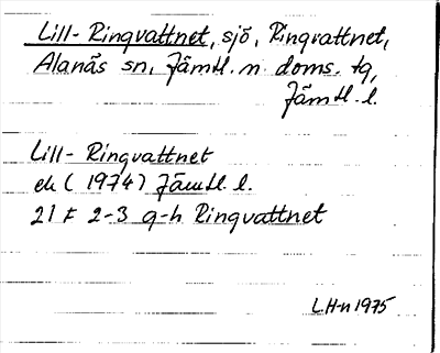 Bild på arkivkortet för arkivposten Lill-Ringvattnet