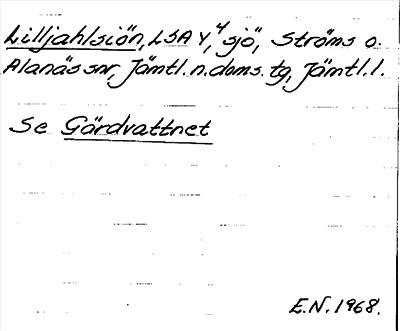 Bild på arkivkortet för arkivposten Lilljahlsiön