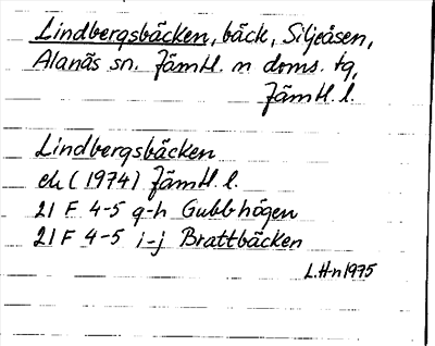 Bild på arkivkortet för arkivposten Lindbergsbäcken