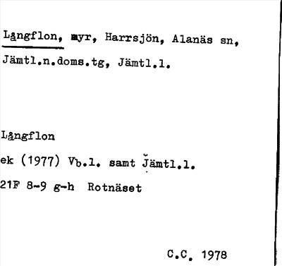 Bild på arkivkortet för arkivposten Långflon