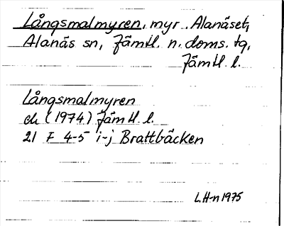 Bild på arkivkortet för arkivposten Långsmalmyren