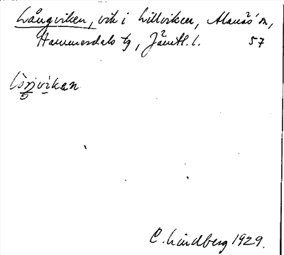 Bild på arkivkortet för arkivposten Långviken