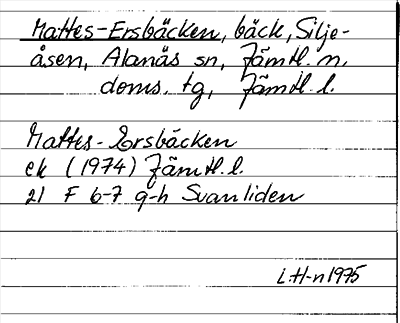 Bild på arkivkortet för arkivposten Mattes-Ersbäcken