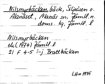 Bild på arkivkortet för arkivposten Nilsmyrbäcken