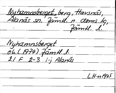 Bild på arkivkortet för arkivposten Nyhamnsberget