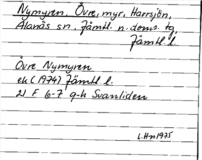 Bild på arkivkortet för arkivposten Nymyren, Övre