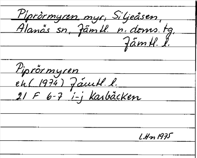 Bild på arkivkortet för arkivposten Piprörmyren