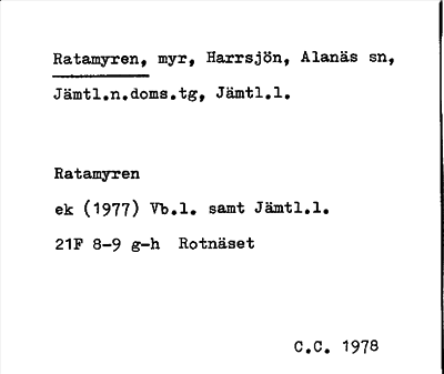Bild på arkivkortet för arkivposten Ratamyren