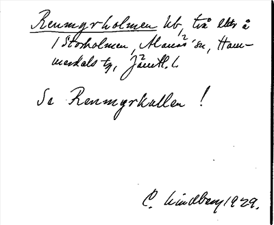Bild på arkivkortet för arkivposten Renmyrholmen