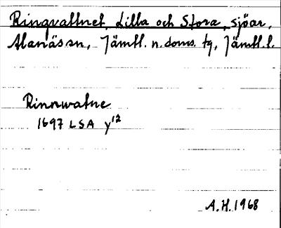 Bild på arkivkortet för arkivposten Ringvattnet, Lilla och Stora