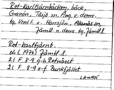 Bild på arkivkortet för arkivposten Rot-Karltjärnbäcken