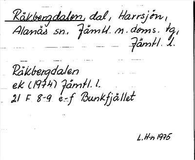 Bild på arkivkortet för arkivposten Råkbergdalen