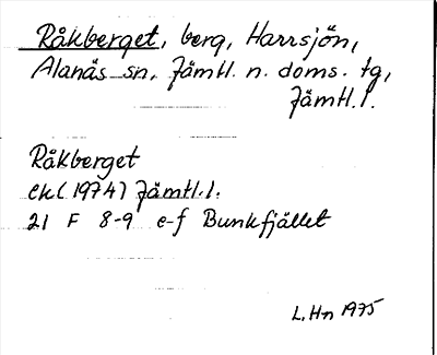 Bild på arkivkortet för arkivposten Råkberget