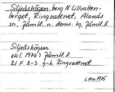 Bild på arkivkortet för arkivposten Siljeåshögen