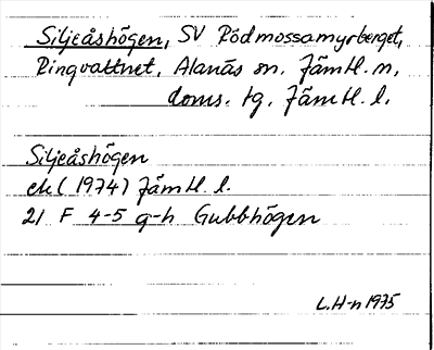 Bild på arkivkortet för arkivposten Siljeåshögen