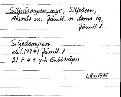 Bild på arkivkortet för arkivposten Siljeåsmyren