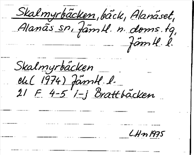 Bild på arkivkortet för arkivposten Skalmyrbäcken
