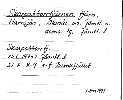 Bild på arkivkortet för arkivposten Skarpabborrtjärnen