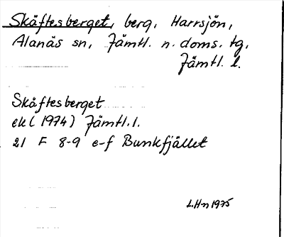 Bild på arkivkortet för arkivposten Skäftesberget