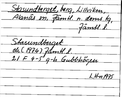 Bild på arkivkortet för arkivposten Stasundberget
