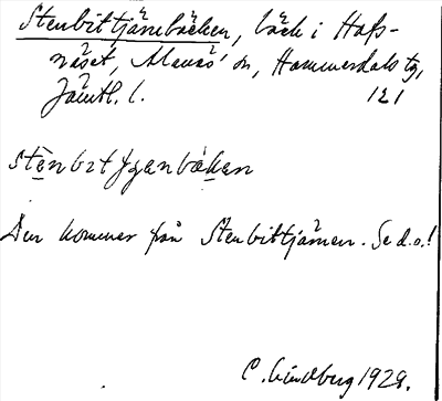 Bild på arkivkortet för arkivposten Stenbittjärnbäcken