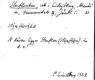 Bild på arkivkortet för arkivposten Stenfloviken