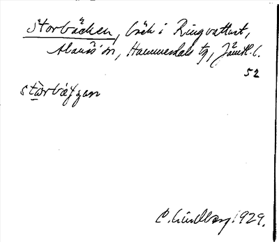 Bild på arkivkortet för arkivposten Storbäcken