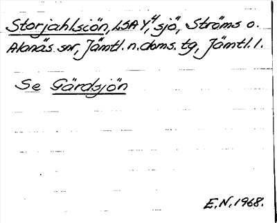 Bild på arkivkortet för arkivposten Storjahlsiön