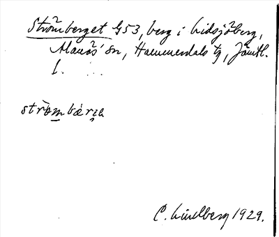 Bild på arkivkortet för arkivposten Strömberget