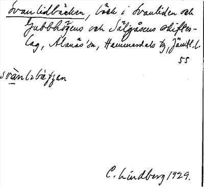 Bild på arkivkortet för arkivposten Svanlidbäcken