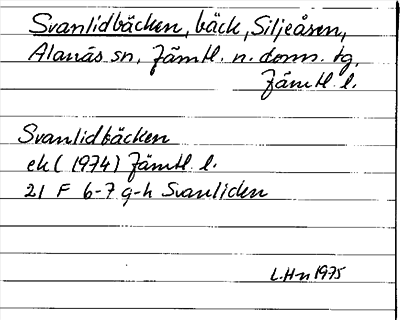 Bild på arkivkortet för arkivposten Svanlidbäcken
