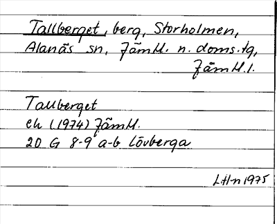 Bild på arkivkortet för arkivposten Tallberget