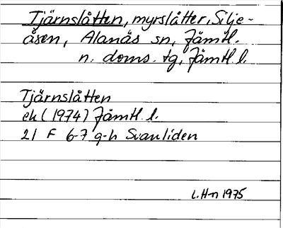 Bild på arkivkortet för arkivposten Tjärnslåtten