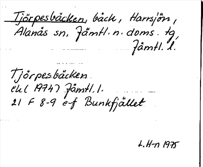 Bild på arkivkortet för arkivposten Tjörpesbäcken
