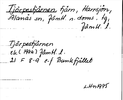 Bild på arkivkortet för arkivposten Tjörpestjärnen
