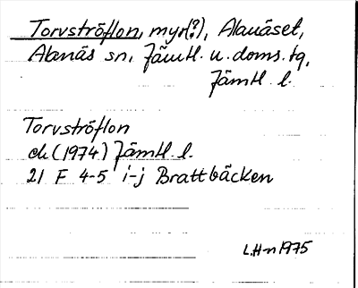 Bild på arkivkortet för arkivposten Torvströflon
