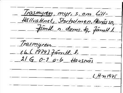 Bild på arkivkortet för arkivposten Trasmyren
