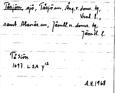 Bild på arkivkortet för arkivposten Tåsjön